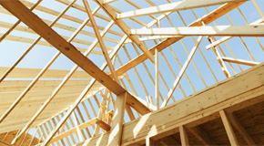 Roof of building under construction