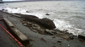 Seawall damage